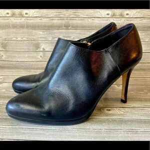 LK Bennett Black Leather Booties Heels Boots
